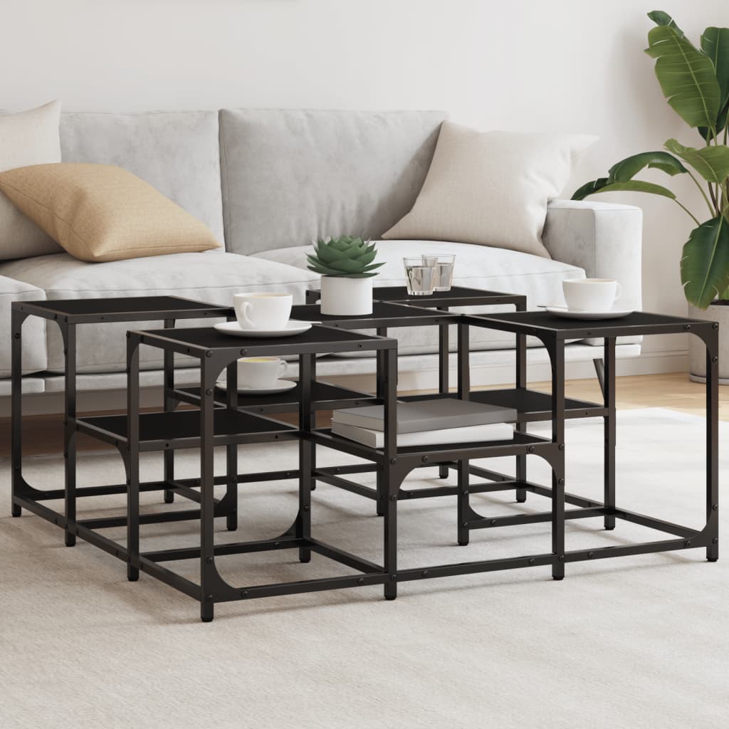 vidaXL Coffee Table Black 91x91x40 cm Engineered Wood