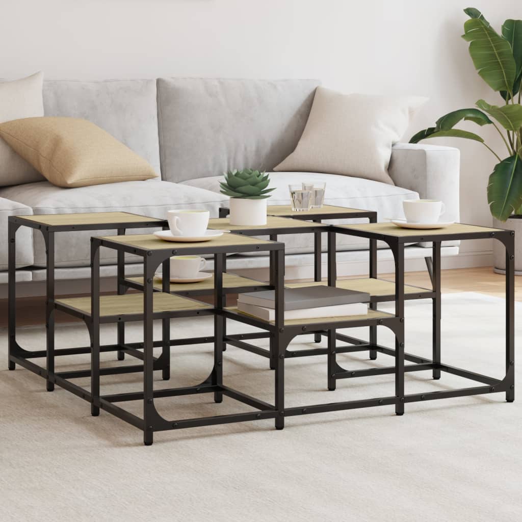 vidaXL Coffee Table Sonoma Oak 91x91x40 cm Engineered Wood