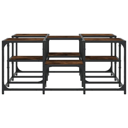 vidaXL Coffee Table Smoked Oak 91x91x40 cm Engineered Wood