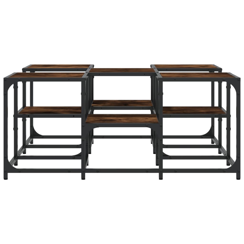 vidaXL Coffee Table Smoked Oak 91x91x40 cm Engineered Wood