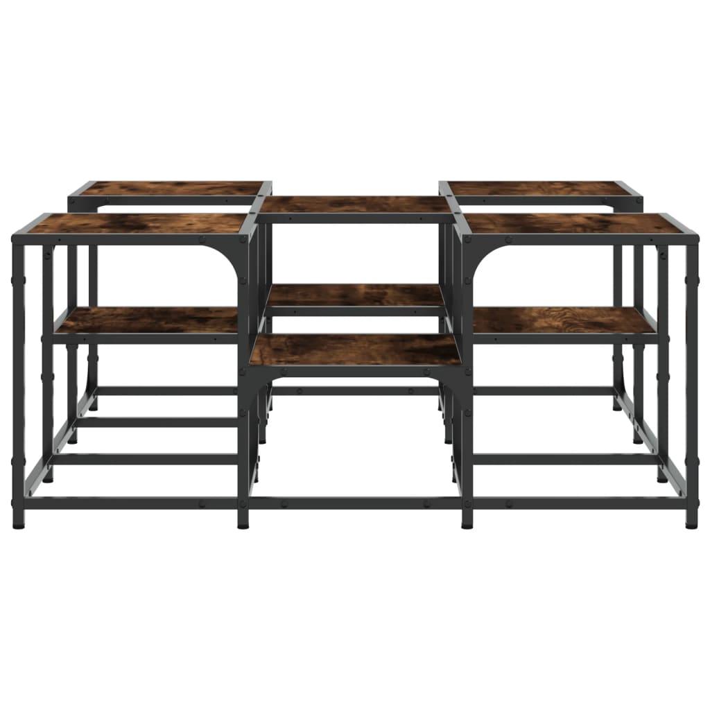 vidaXL Coffee Table Smoked Oak 91x91x40 cm Engineered Wood