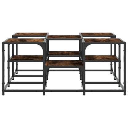 vidaXL Coffee Table Smoked Oak 91x91x40 cm Engineered Wood
