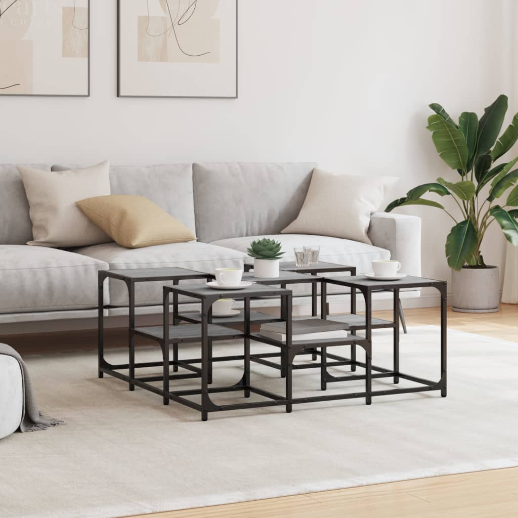 vidaXL Coffee Table Grey Sonoma 91x91x40 cm Engineered Wood