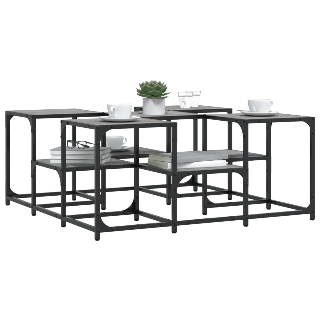 vidaXL Coffee Table Grey Sonoma 91x91x40 cm Engineered Wood