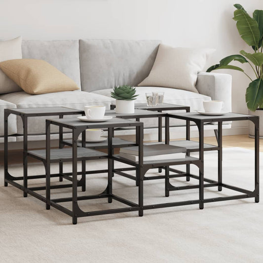 vidaXL Coffee Table Grey Sonoma 91x91x40 cm Engineered Wood