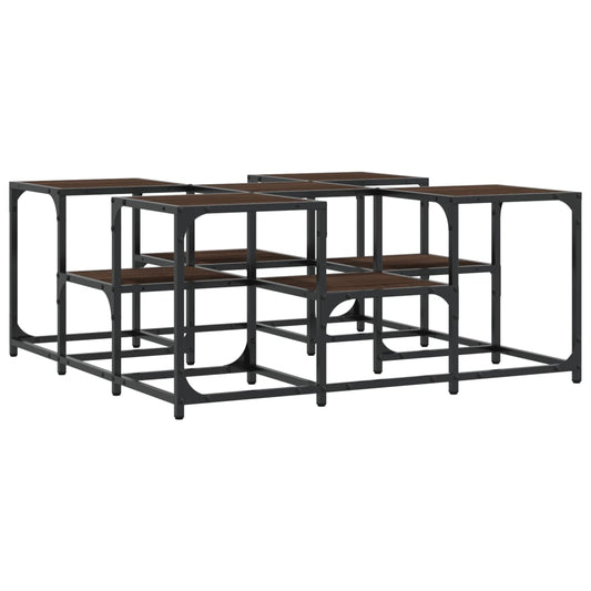 vidaXL Coffee Table Brown Oak 91x91x40 cm Engineered Wood