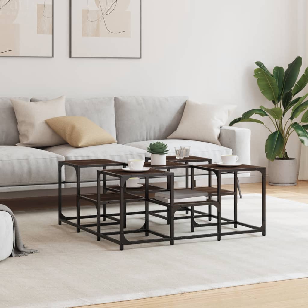 vidaXL Coffee Table Brown Oak 91x91x40 cm Engineered Wood