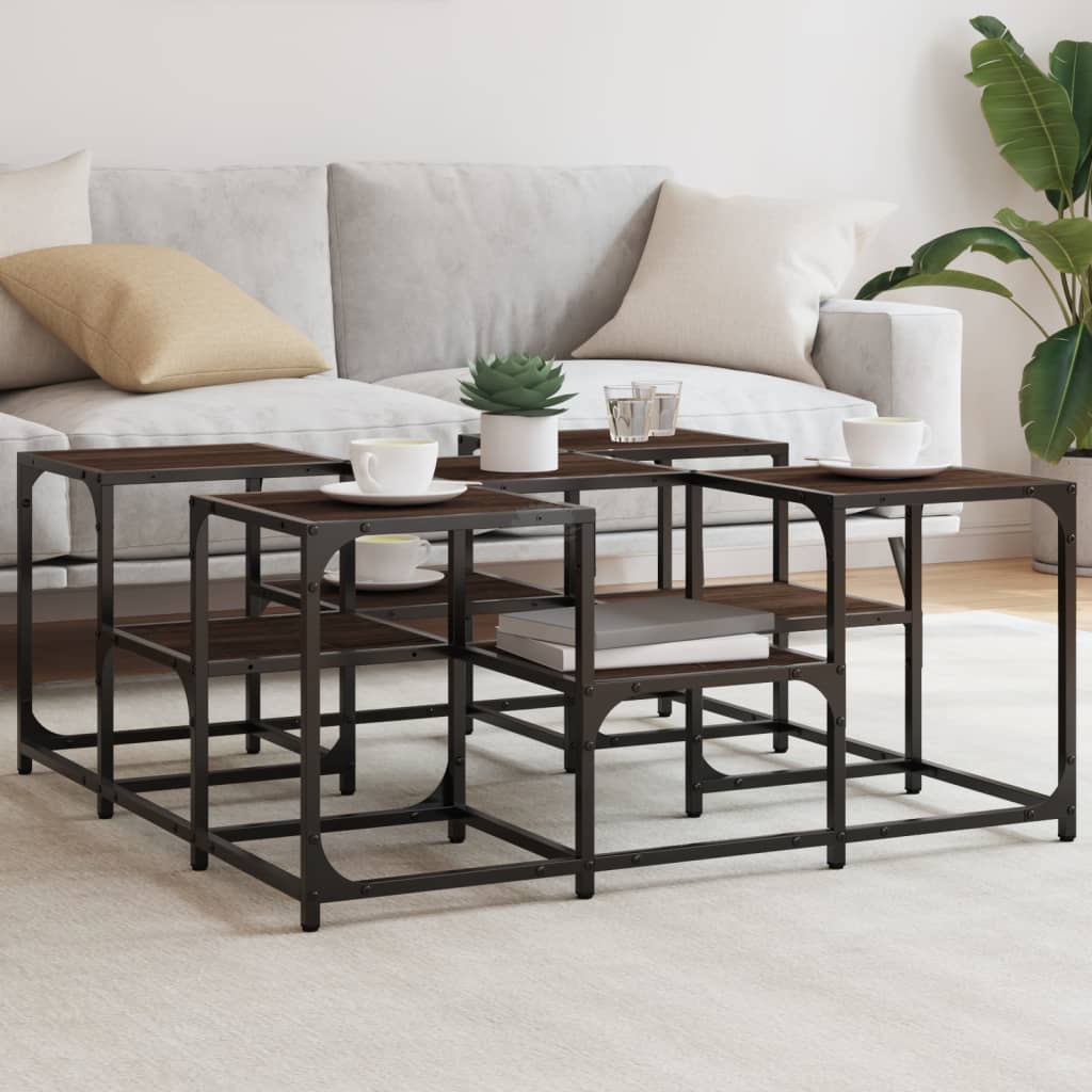 vidaXL Coffee Table Brown Oak 91x91x40 cm Engineered Wood