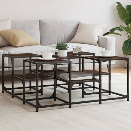 vidaXL Coffee Table Brown Oak 91x91x40 cm Engineered Wood
