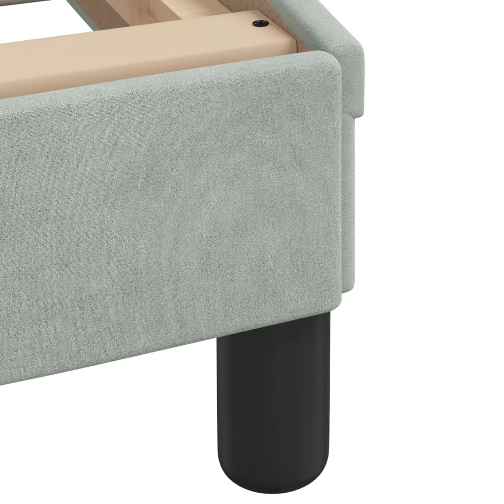 vidaXL Bed with Mattress "Dover" Light Grey Single Velvet