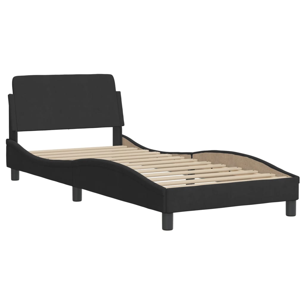 vidaXL Bed with Mattress "Dover" Black Single Velvet