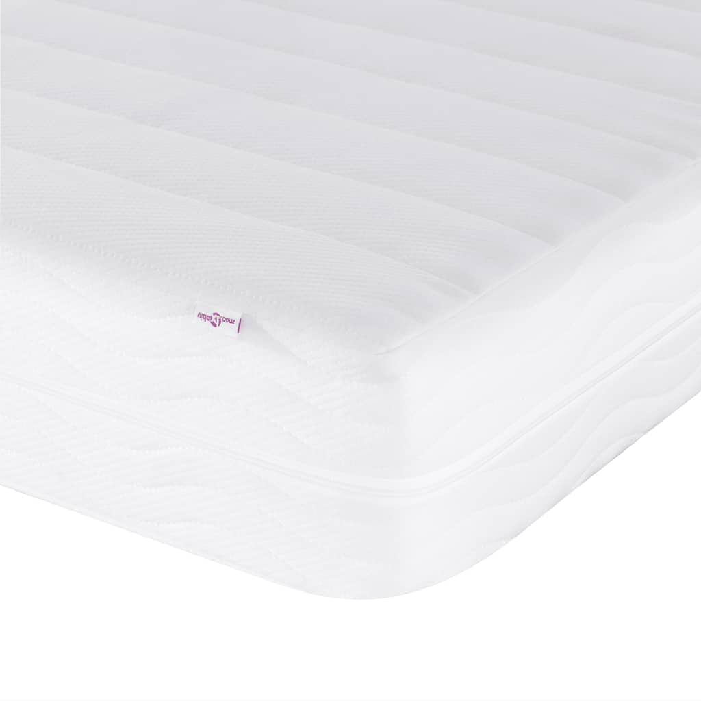 vidaXL Bed with Mattress "Dover" Black and White Single Faux Leather