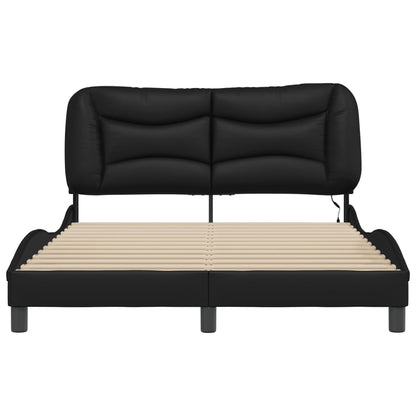 vidaXL Bed Frame with LED without Mattress "Hvar" Black 120x200 cm