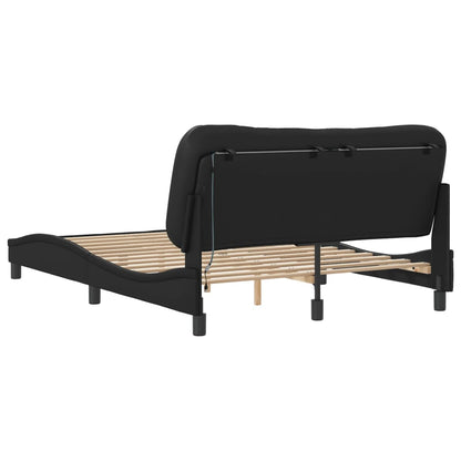 vidaXL Bed Frame with LED without Mattress "Hvar" Black 120x200 cm