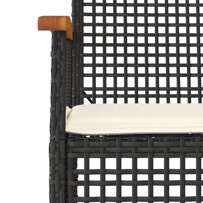 vidaXL Garden Dining Set | Black | PE rattan | Medium | Removable Covers