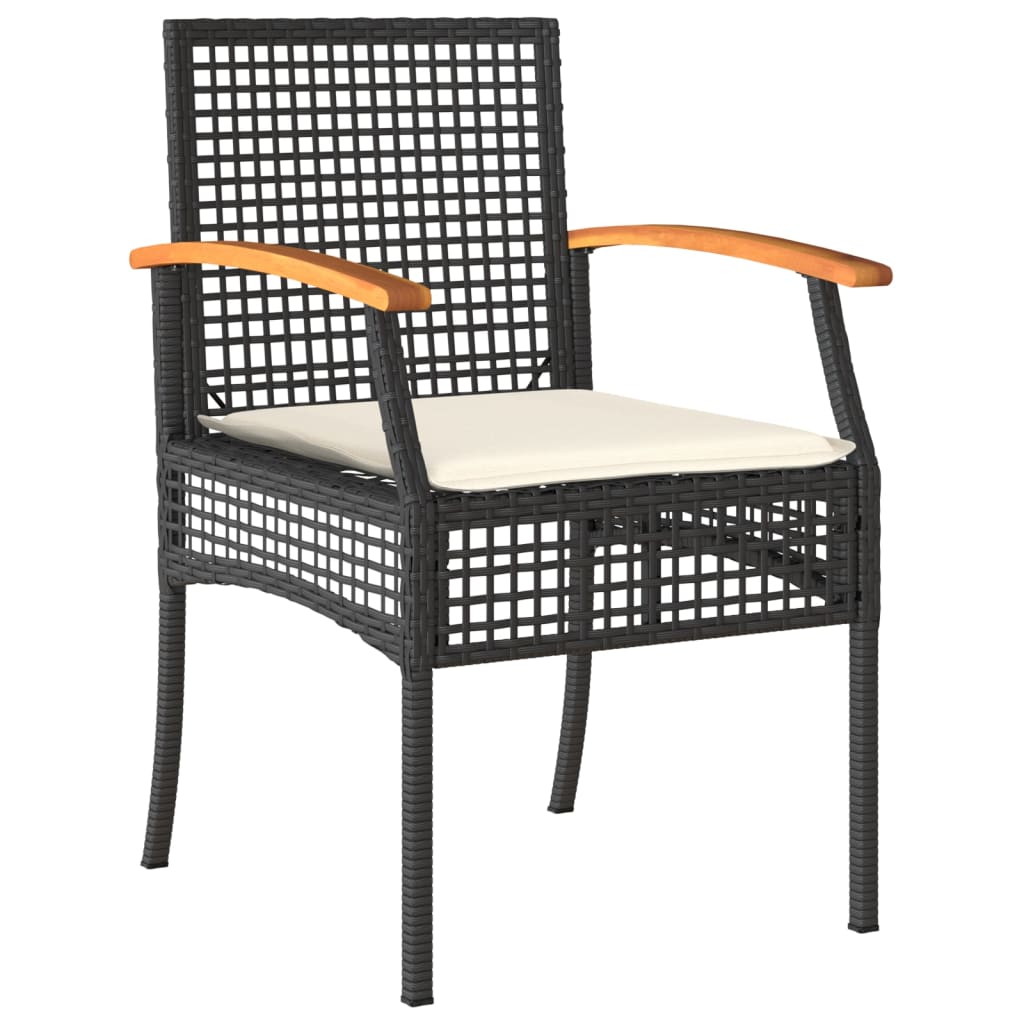 vidaXL Garden Dining Set | Black | PE Rattan | 5 piece set