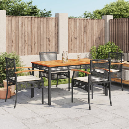 vidaXL Garden Dining Set | Black | PE Rattan | 5 piece set