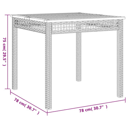 vidaXL 3 Piece Garden Dining Set with Cushions Grey Poly Rattan