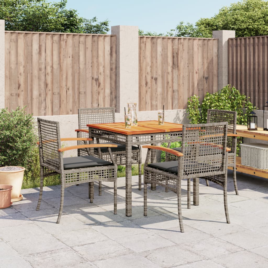 vidaXL Garden Dining Set | Grey | PE Rattan | 4 Seater