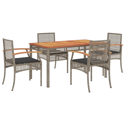 vidaXL Garden Dining Set | Grey | PE rattan | Medium | Durable