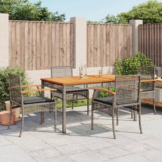 vidaXL Garden Dining Set | Grey | PE rattan | Medium | Durable