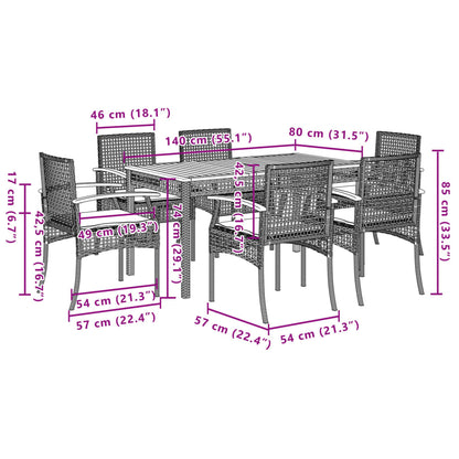 vidaXL Garden Dining Set | Grey
