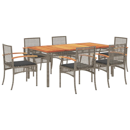 vidaXL Garden Dining Set | Grey | PE rattan | One size | UV-resistant materials