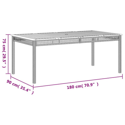 vidaXL Garden Dining Set | Grey | PE rattan | One size | UV-resistant materials