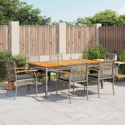 vidaXL Garden Dining Set | Grey | PE rattan | One size | UV-resistant materials