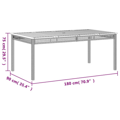 vidaXL Garden Dining Set | Grey | PE Rattan | Large | UV-resistant materials