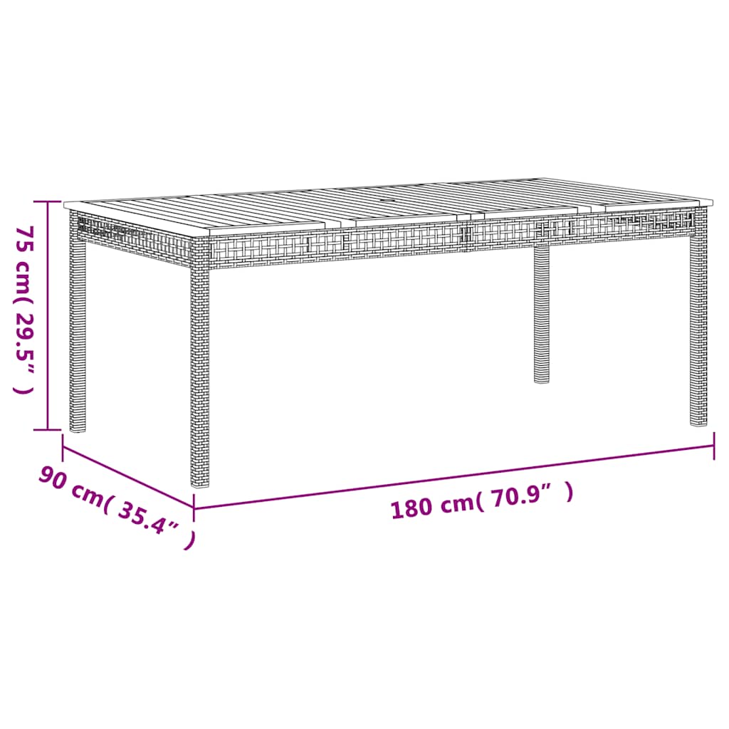 vidaXL 9 Piece Garden Dining Set with Cushions Grey Poly Rattan