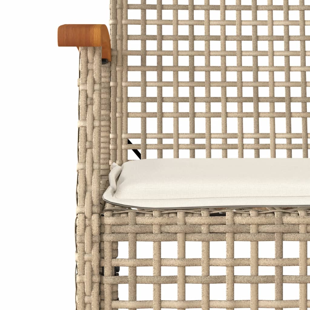 vidaXL Garden Dining Set | Beige | PE Rattan | 5 Piece | Removable Covers