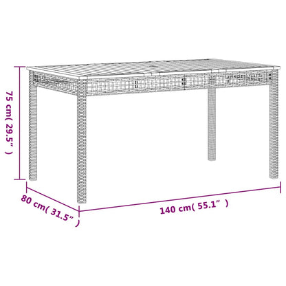 vidaXL 7 Piece Garden Dining Set with Cushions Beige Poly Rattan