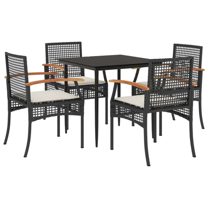 vidaXL Garden Dining Set | Black, Cream White