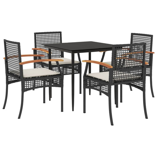 vidaXL Garden Dining Set | Black, Cream White