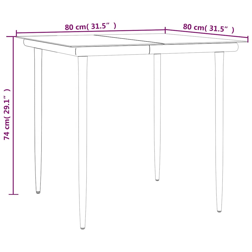 vidaXL 5 Piece Garden Dining Set with Cushions Black Poly Rattan