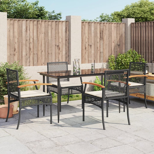 vidaXL Garden Dining Set | Black and Cream White