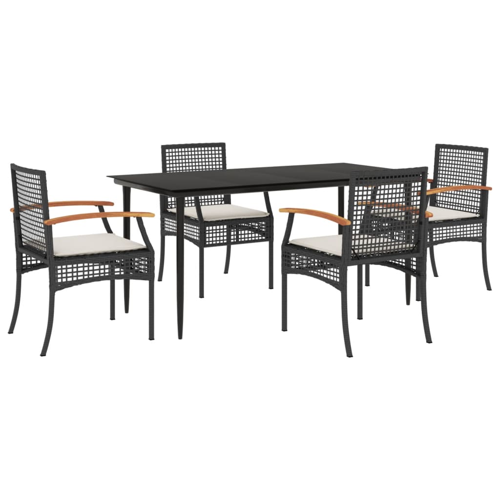 vidaXL Garden Dining Set | Black, Cream White