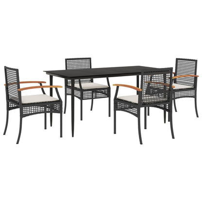 vidaXL Garden Dining Set | Black, Cream White