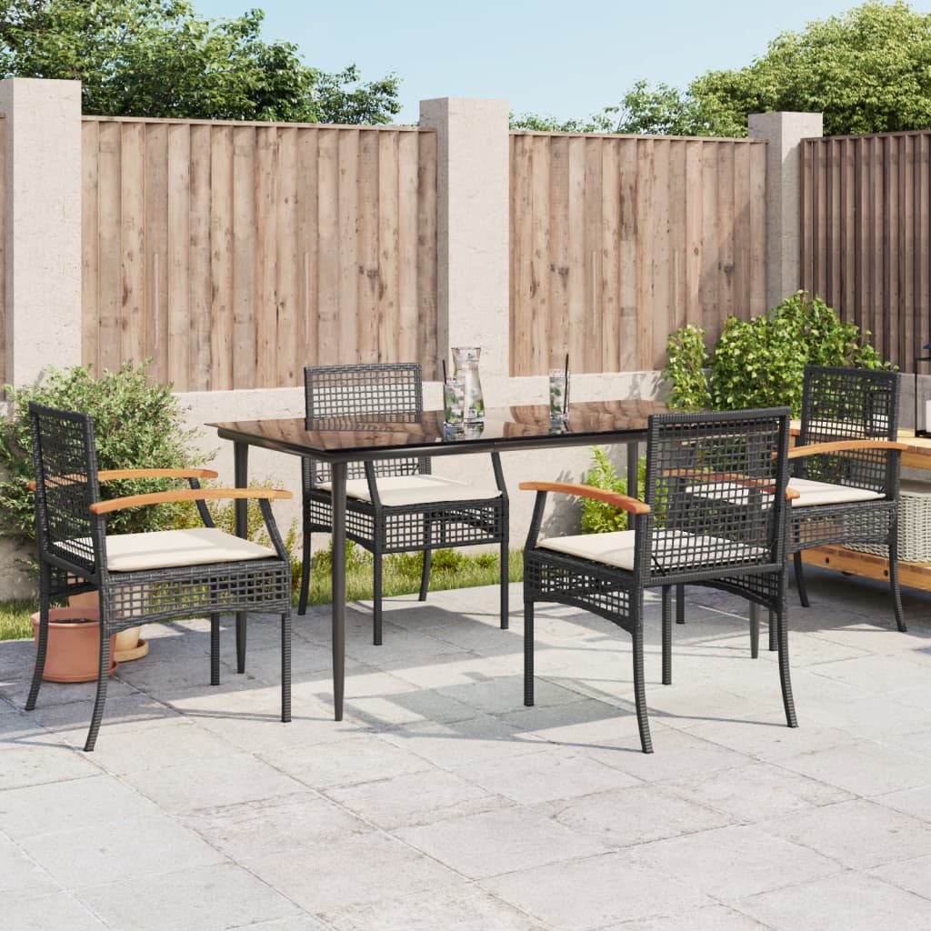 vidaXL Garden Dining Set | Black, Cream White