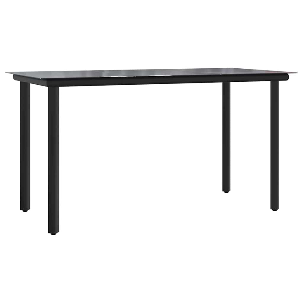 vidaXL 5 Piece Garden Dining Set with Cushions Black Poly Rattan