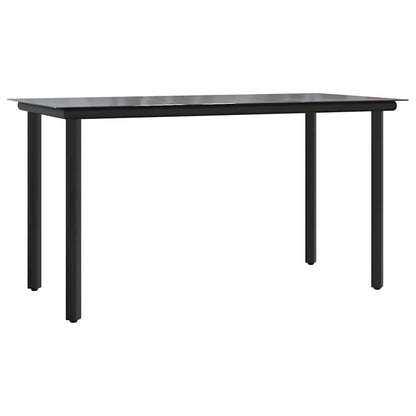 vidaXL 5 Piece Garden Dining Set with Cushions Black Poly Rattan