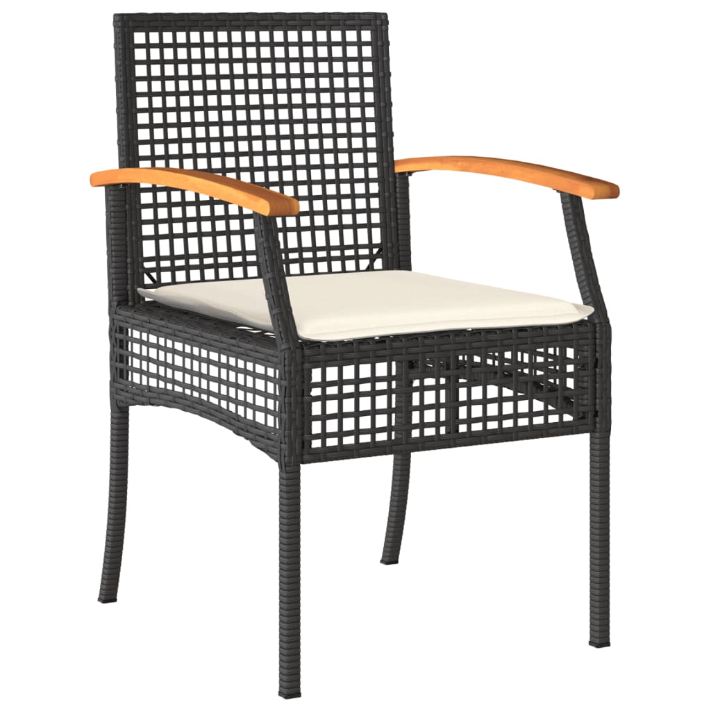vidaXL Garden Dining Set | Black | PE rattan | Five-piece set