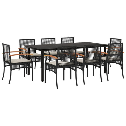 vidaXL Garden Dining Set | Black, Cream White