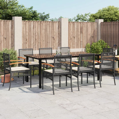 vidaXL Garden Dining Set | Black, Cream White