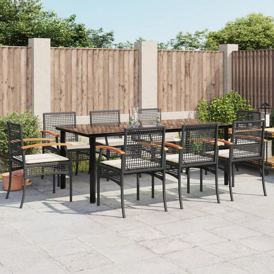 vidaXL Garden Dining Set | Black, Cream White