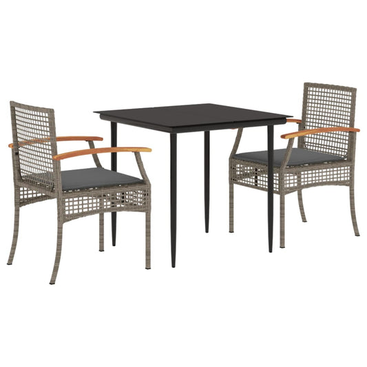 vidaXL Garden Dining Set | Grey, Black, Dark Grey