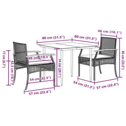 vidaXL Garden Dining Set | Grey, Black, Dark Grey