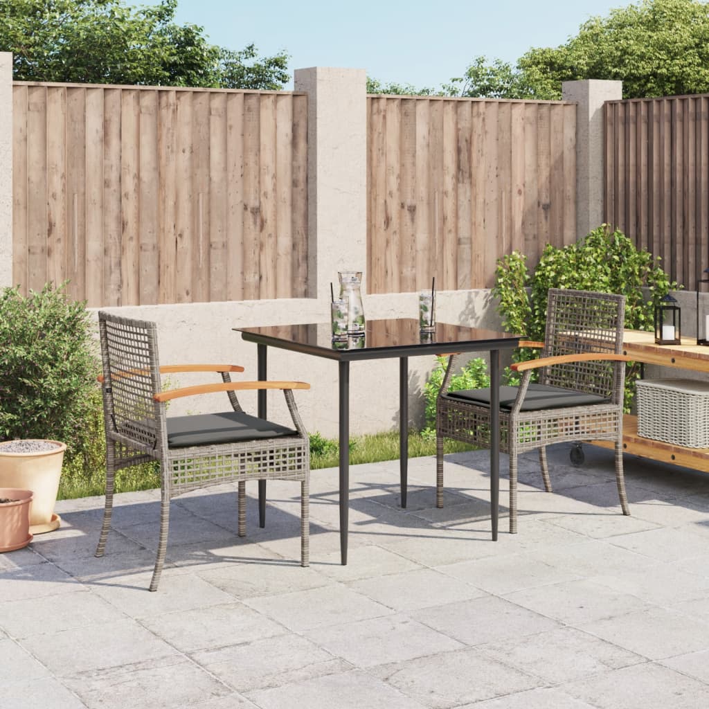 vidaXL Garden Dining Set | Grey, Black, Dark Grey