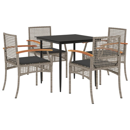 vidaXL Garden Dining Set | Grey | PE rattan | UV-resistant materials